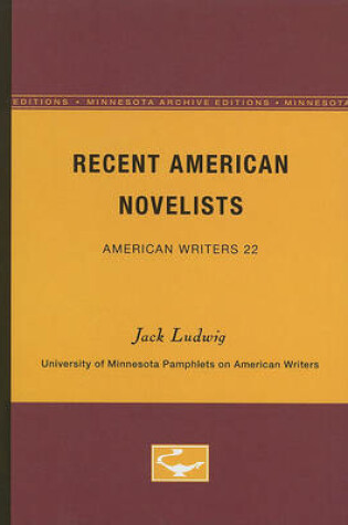 Cover of Recent American Novelists - American Writers 22