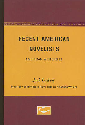 Book cover for Recent American Novelists - American Writers 22