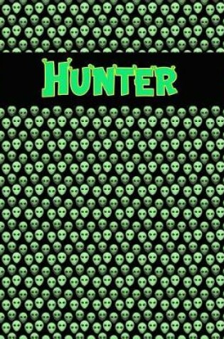 Cover of 120 Page Handwriting Practice Book with Green Alien Cover Hunter