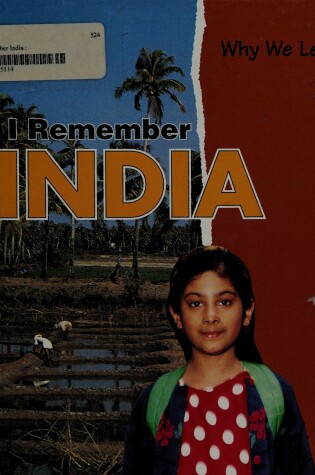 Cover of I Remember India-Wwl-Hb
