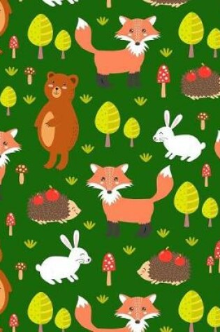 Cover of Journal Notebook Cute Foxes, Rabbits and Bears Pattern 2