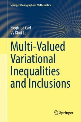 Cover of Multi-Valued Variational Inequalities and Inclusions