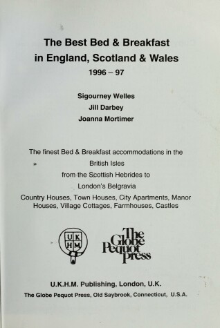 Cover of The Best Bed and Breakfast in England, Scotland and Wales, 1996-97