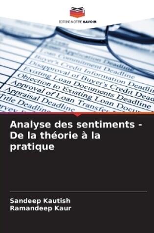 Cover of Analyse des sentiments - De la théorie à la pratique