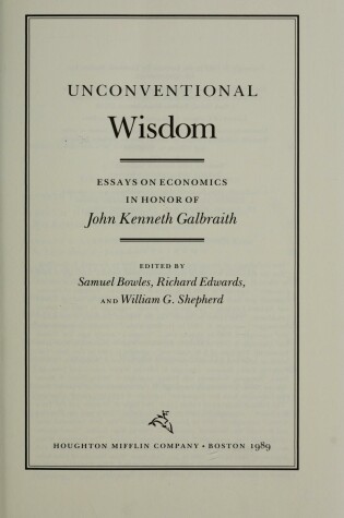 Cover of Unconventional Wisdom