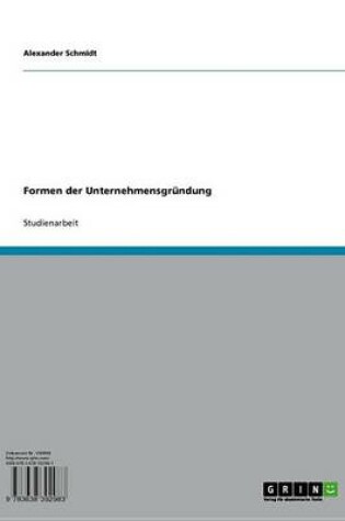 Cover of Formen Der Unternehmensgrundung