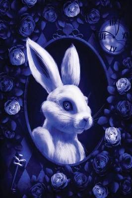Book cover for Alice in Wonderland Modern Journal - Outwards White Rabbit (Royal Blue)