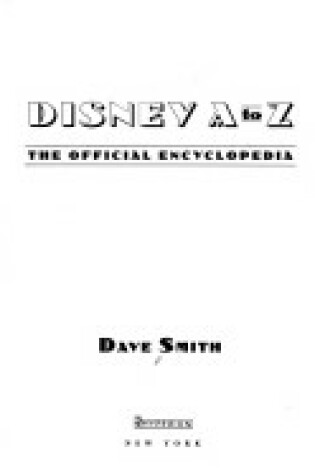 Cover of Disney A to Z