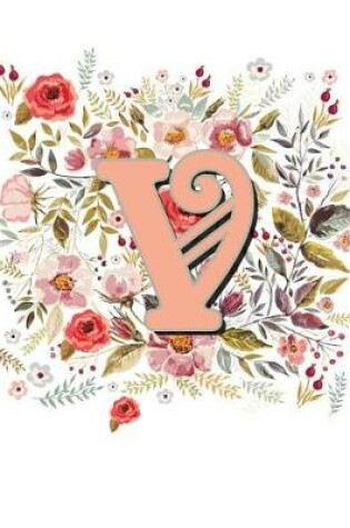 Cover of V Monogram Letter Floral Wreath Notebook