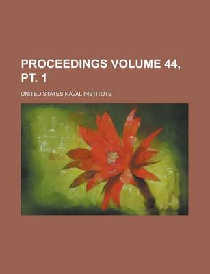 Book cover for Proceedings Volume 44, PT. 1