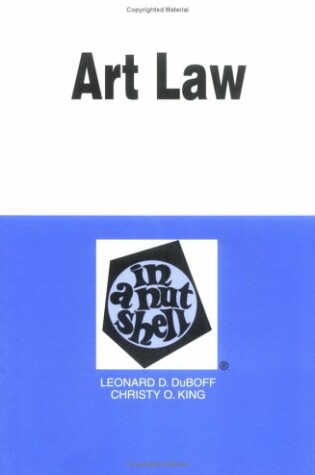 Cover of Du Boff Art Law in Nutshell E3