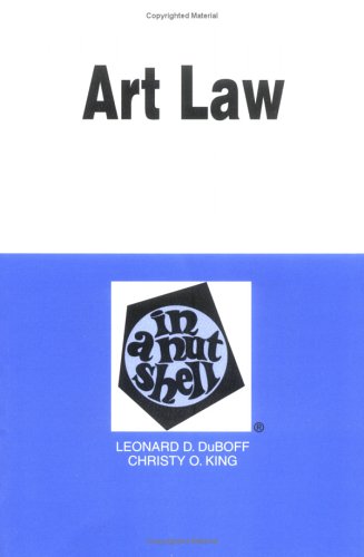 Book cover for Du Boff Art Law in Nutshell E3