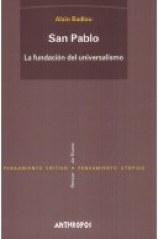 Cover of San Pablo - La Fundacion del Universalismo