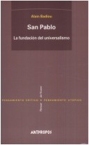 Book cover for San Pablo - La Fundacion del Universalismo