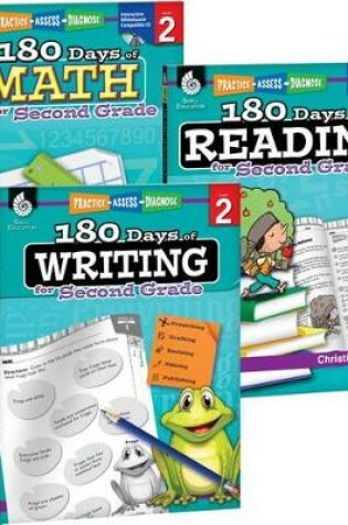 Cover of 180 Days of Reading, Writing and Math for Second Grade 3-Book Set
