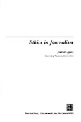 Cover of Ethics in Journalism