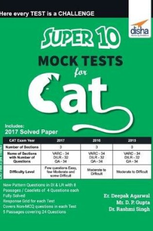 Cover of Super 10 Mock Tests for CAT