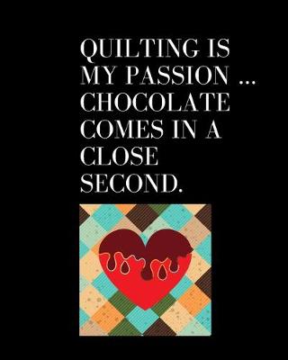 Book cover for Quilting is my passion ... chocolate comes in a close second.