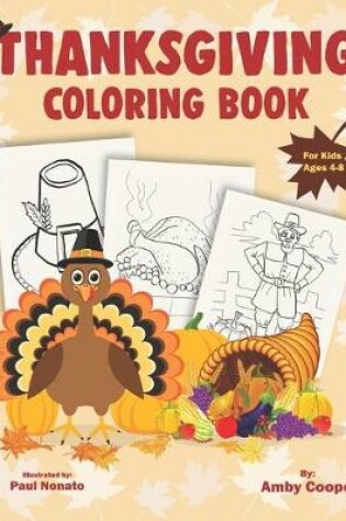 Cover of Thanksgiving Coloring Book for Kids Ages 4-8