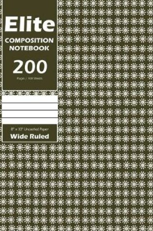 Cover of Elite Composition Notebook, Wide Ruled 8 x 10 Inch, Large 100 Sheet, Beige Cover