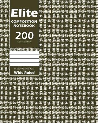Book cover for Elite Composition Notebook, Wide Ruled 8 x 10 Inch, Large 100 Sheet, Beige Cover