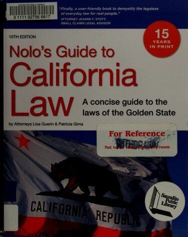 Cover of Nolo's Guide to California Law