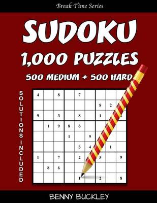 Book cover for Sudoku Puzzle Book, 1,000 Puzzles, 500 Medium and 500 Hard, Solutions Included