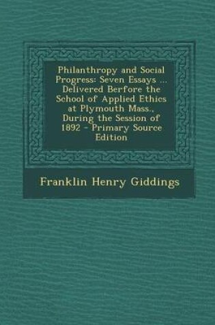 Cover of Philanthropy and Social Progress