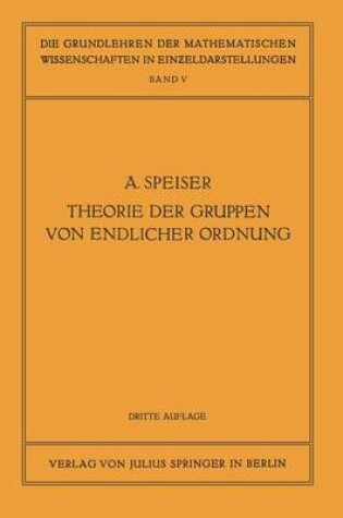 Cover of Die Theorie Der Gruppen Von Endlicher Ordnung
