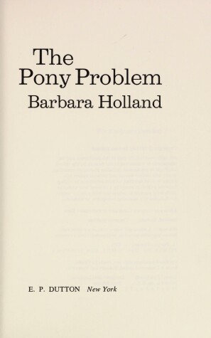 Book cover for The Pony Problem
