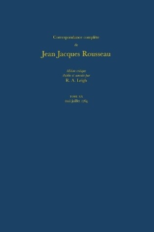 Cover of Correspondence Complete De Rousseau 20