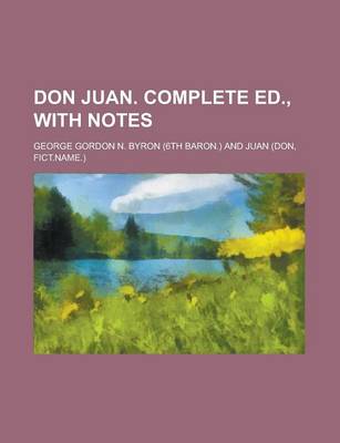 Book cover for Don Juan. Complete Ed., with Notes