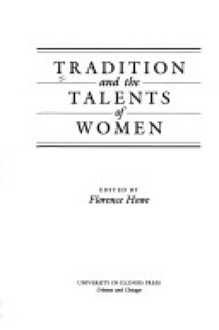 Cover of Trad & Talents of Women Pb