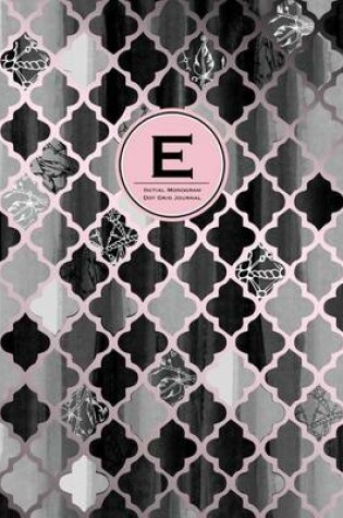 Cover of Initial E Monogram Journal - Dot Grid, Moroccan Black, White & Blush Pink