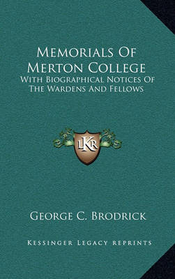 Book cover for Memorials of Merton College