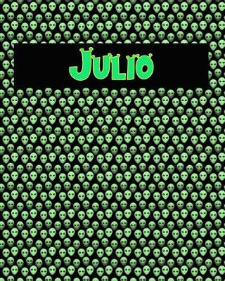 Book cover for 120 Page Handwriting Practice Book with Green Alien Cover Julio