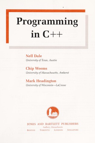 Cover of Programming in C++
