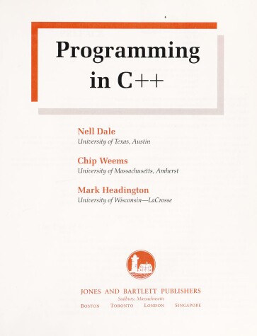 Book cover for Programming in C++