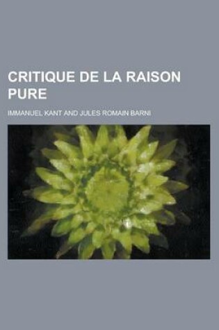 Cover of Critique de La Raison Pure