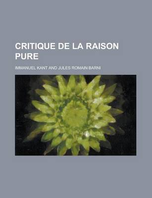 Book cover for Critique de La Raison Pure