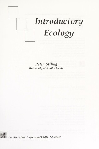 Cover of Introductory Ecology