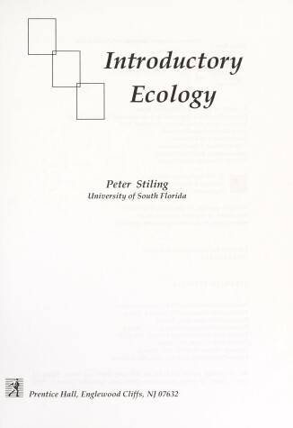 Book cover for Introductory Ecology