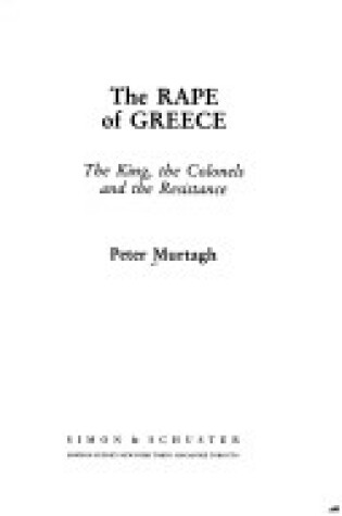 Cover of The Rape of Greece