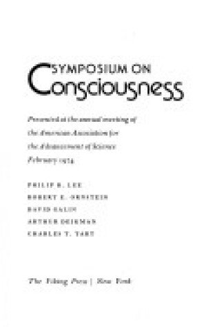 Cover of Symposium on Consciousness