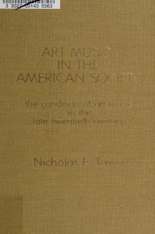 Cover of Art Music in the American Society