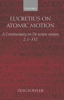 Book cover for Lucretius on Atomic Motion