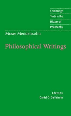 Book cover for Moses Mendelssohn: Philosophical Writings