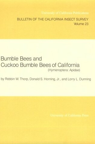 Cover of Bumble Bees and Cuckoo Bumble Bees of California (Hymenoptera: Apidae)