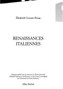 Book cover for Renaissances Italiennes