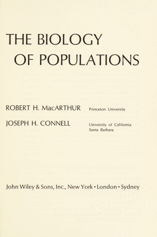 Cover of Biology of Populations